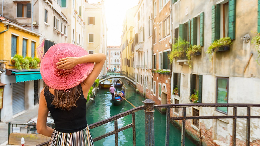 Tourist in Venice, Italy